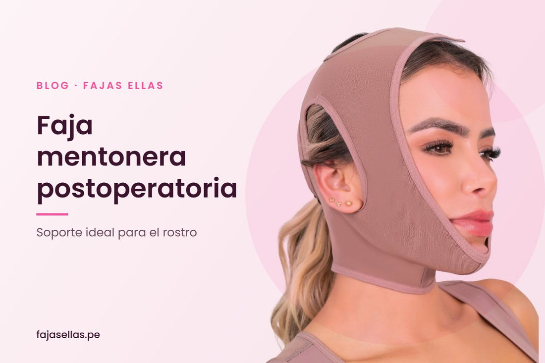 Faja mentonera postoperatoria con abertura para orejas