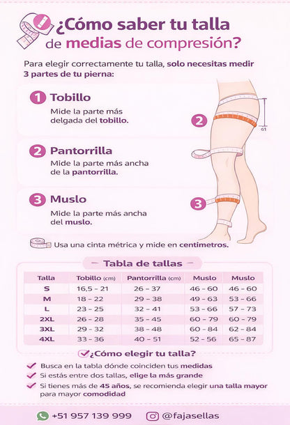 Medias Antibólicas de Compresión Blanca | Fajas Ellas Perú